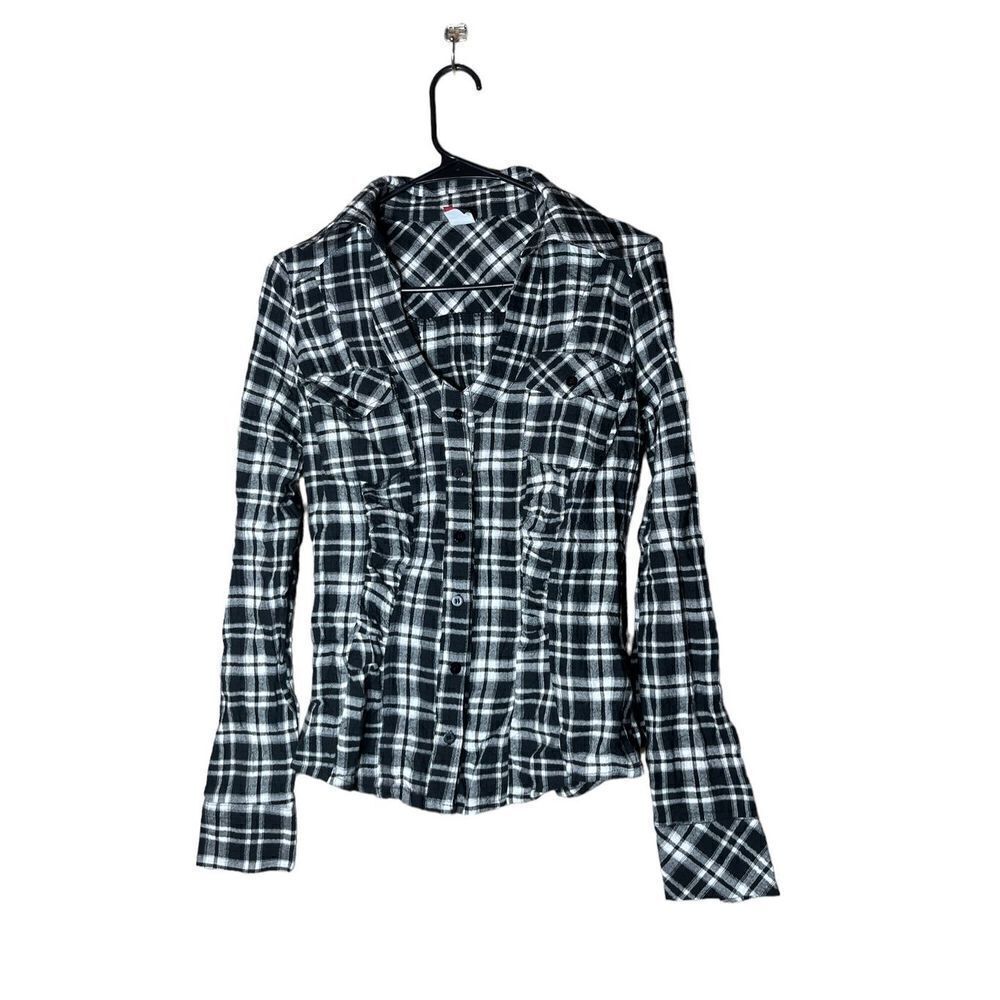 Vintage Y2K Sweet Love Hot Topic Plaid Button Down Shirt Size Small